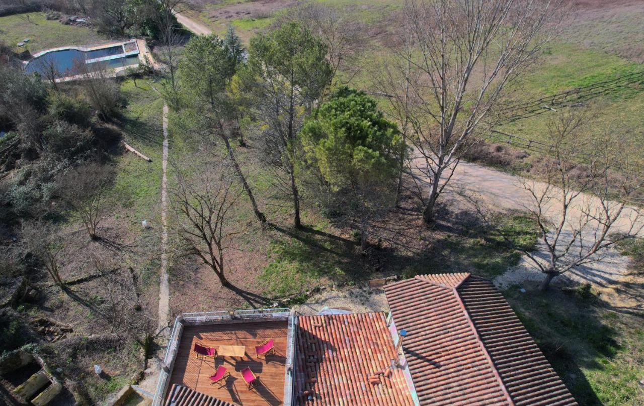 Grand Gite Les Cabanes De Fallot Pour 19 Personnes - Piscine Naturelle L'isle-Bouzon Esterno foto